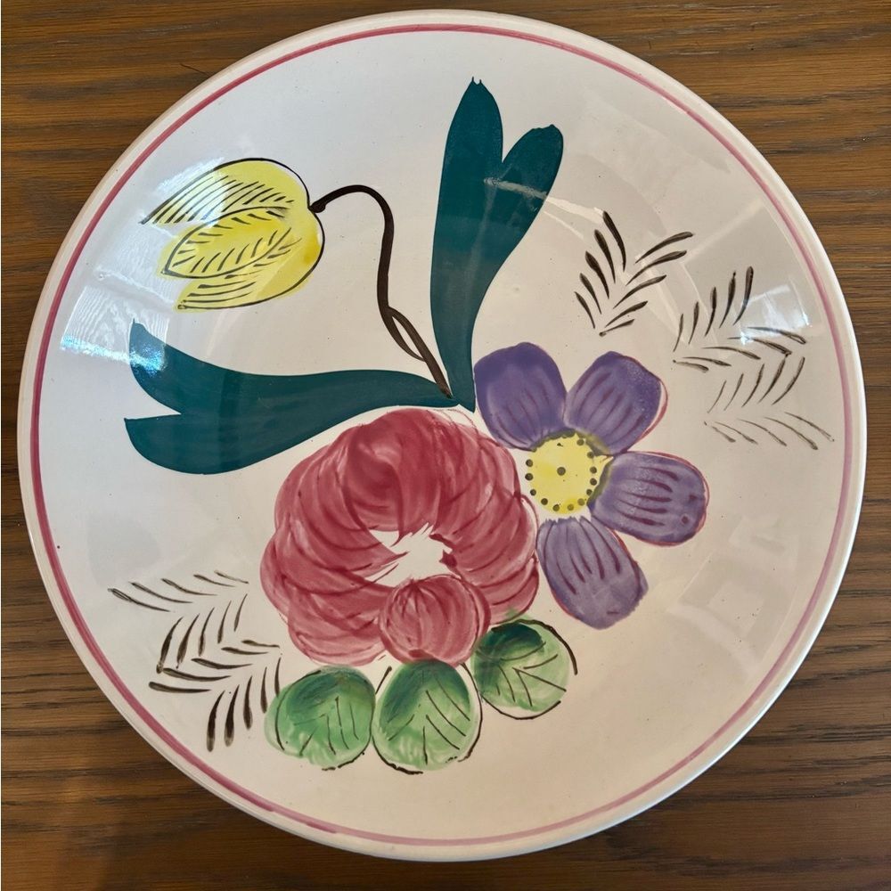 VTG Ceramic Serving Plate Nove Rose Floral Hand-Painted - Picture 3 of 7